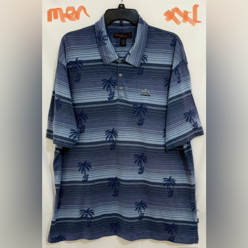 Tommy Bahama Blue Polo Shirt with Tropical Flair
